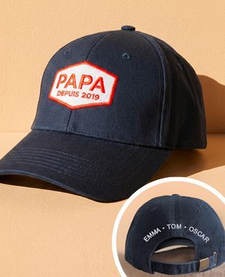 Casquette Papa logo vintage et prénoms brodé - Cadeaux Papa
