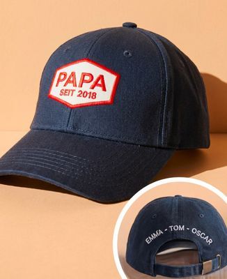 Schirmmützen Papa Vintage-Logo und gestickte Vornamen - Papa-Geschenke