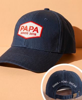 Pet Papa vintage logo en geborduurde namen - Geschenken voor papa