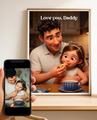 Poster Portrait 3D-animation movie from your photo - Gifts for Dad, Mom's gifts, Papy's gift, Grandma's gifts, Couple gifts