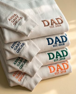Felpa uomo DAD dell'esponente e nomi personalizzati sulla manica - Regali per papà
