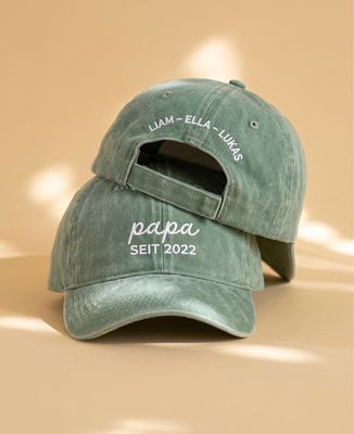 Schirmmützen Papa seit Datum gestickt - Papa-Geschenke, Geschenke Mama