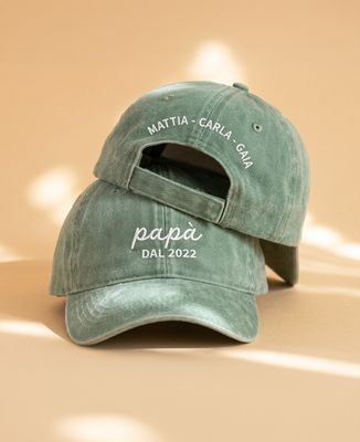 Cap Papà dalla data ricamata - Regali per papà, Regali per la mamma