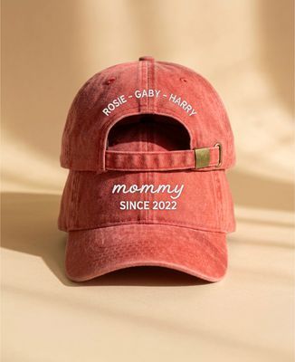 Cap Mama since date and children's first names embroidered