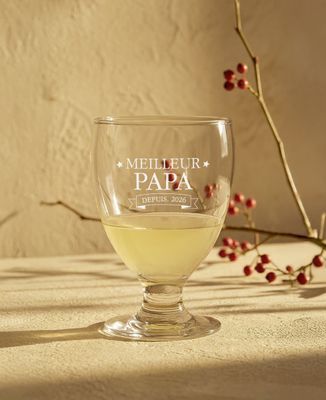 Verre à pastis gravé message et date personnalisés - Cadeaux Papa, Cadeaux Maman, Apéro, Future Maman
