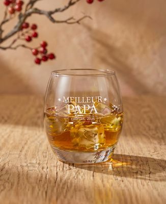 Verre à whisky gravé message et date personnalisés - Cadeaux Papa, Cadeaux Maman, Apéro, Future Maman, Mariage