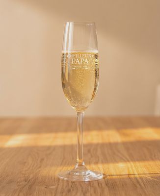 Flûte à champagne gravée message et date personnalisés - Cadeaux Papa, Cadeaux Maman, Future Maman, Mariage