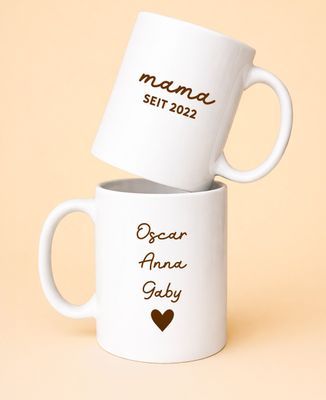 Tasse Mutter seit Datum und Vorname der Kinder