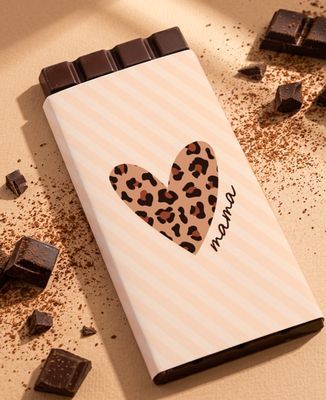 Schokoladentafel Herz Leopard Mama personalisiert