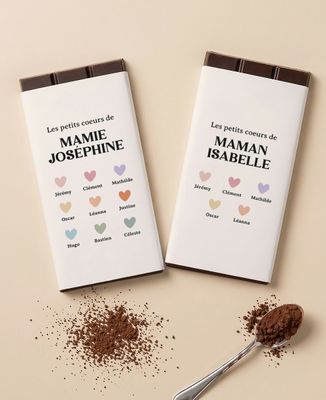 Tablette de chocolat Les petits coeurs de mamie multicolores - Cadeaux Mamie, Cadeaux Couple