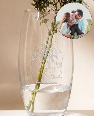 Vase Foto und mit Strich gezeichneter Text - Papa-Geschenke, Geschenk Opa, Geschenke für Paare, Hochzeit