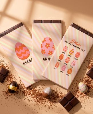 Box Duo Schokoladentafel Mamie und ihre p'tits oeufs personnalisés - Geschenke Mama, Geschenke Oma