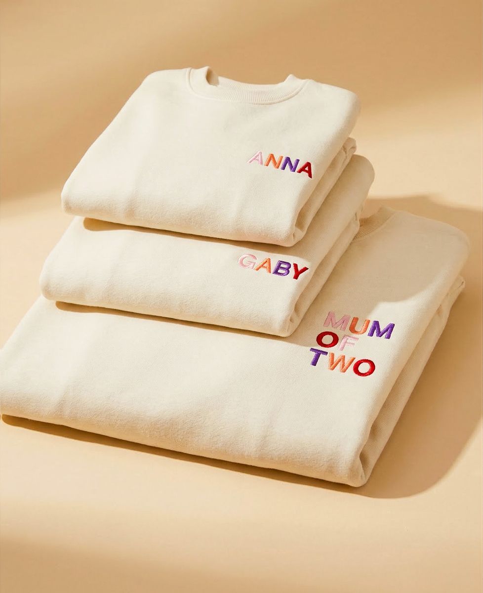 Caja Sudadera dúo mamá en multicolor con nombre bordado - Regalos para mamá, Futura mamá/papá