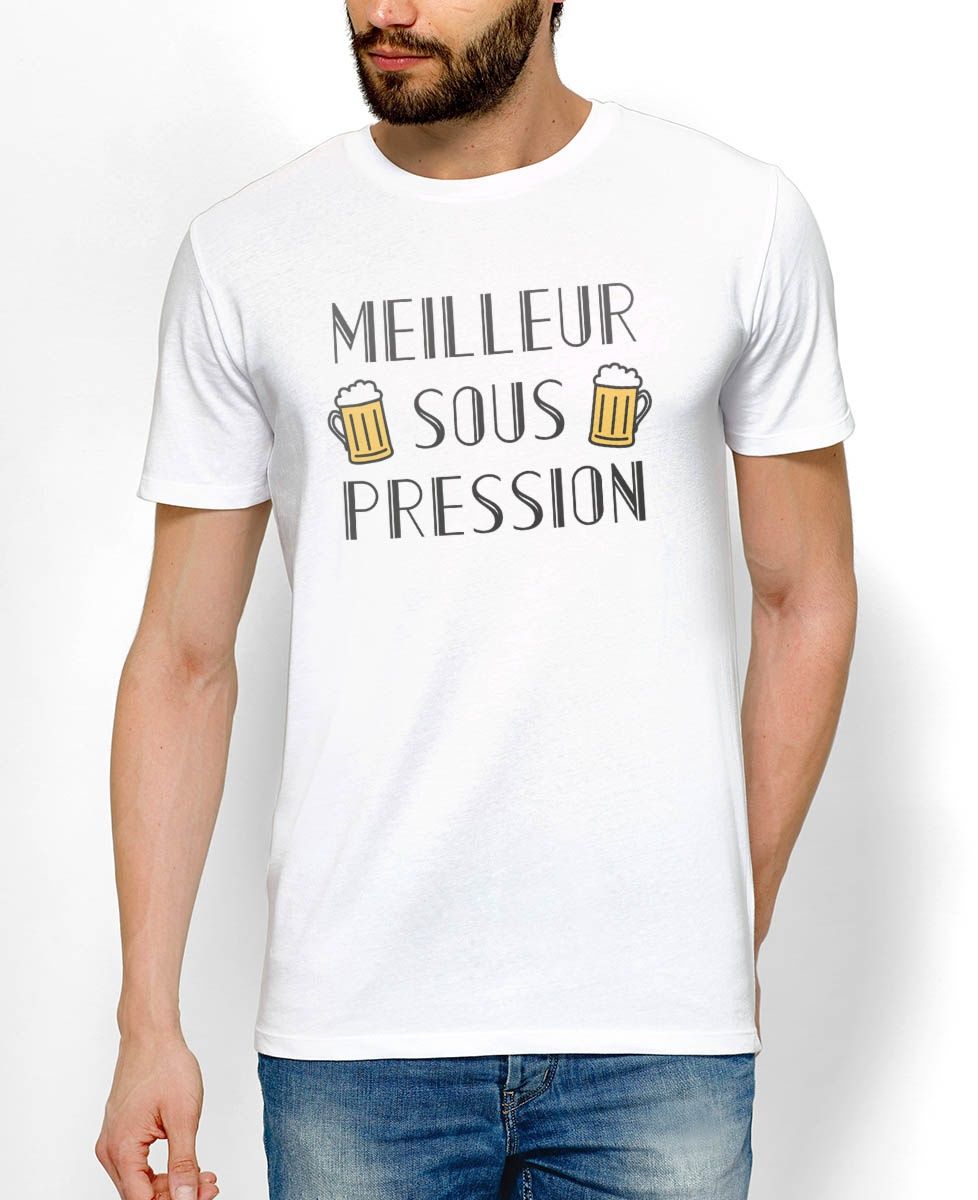 T-shirt homme Meilleur sous pression - Sport, Apéro, Football, Rugby
