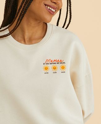 Sweatshirt femme Maman et ses rayons de soleils personnalisé - Cadeaux Maman