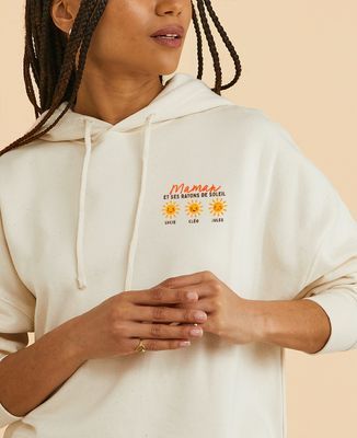 Hoodie femme Maman et ses rayons de soleils personnalisé - Cadeaux Maman