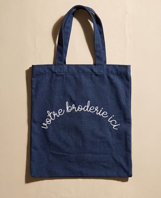 Tote bag Grand message brodé personnalisé