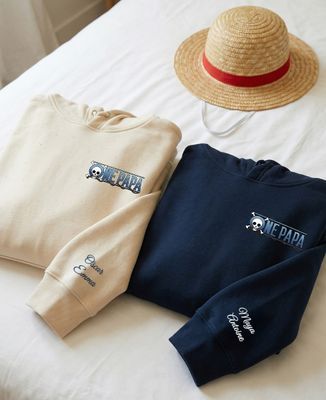 Hoodie homme One Papa et prénoms sur la manche - Cadeaux Papa