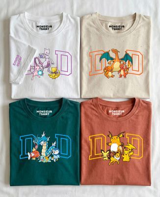 T-shirt per lui DAD e i suoi mostriciattoli e nomi sulla manica - Regali per papà, Regali per la mamma, Geek e videogiochi