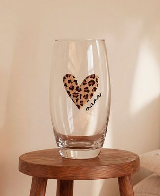 Vase Herz Leopard Mama personalisiert