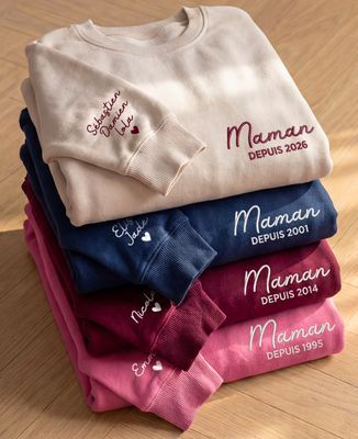 Sweat à Capuche Personnalisé Maman Mère - Broderie Texte Personnalisé Homidam, Pullovers Confortables Et Tendres