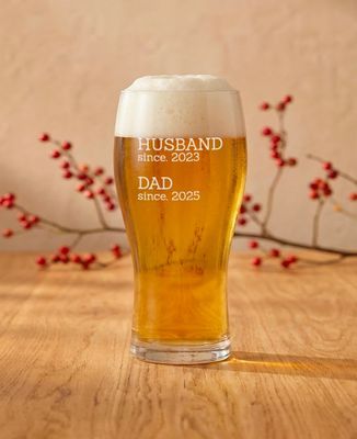 Beer glass Husband and father since engraved date - Gifts for Dad, Aperitif, Wedding