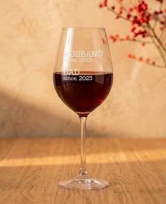 Wine glass Husband and father since engraved date - Gifts for Dad, Aperitif, Wedding