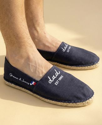 Espadrille Dad since embroidered date - Gifts for Dad, Mom's gifts