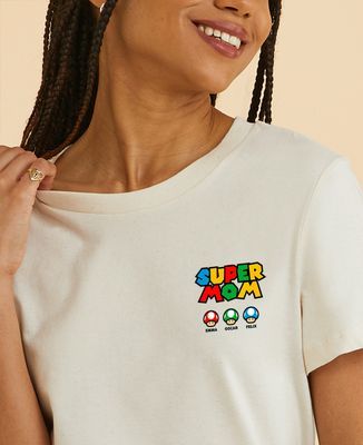 Women's T-Shirt Super mom video game and her mushrooms - Mom's gifts, Mom/Dad-to-be, Geek & Video Games