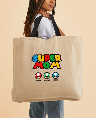 XXL bag Super mom video game and her mushrooms - Mom's gifts, Mom/Dad-to-be, Geek & Video Games