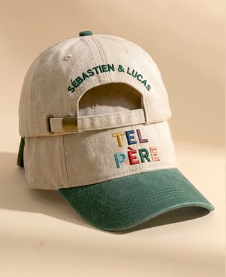 Casquette Tel père multicolore brodé et prénoms - Cadeaux Papa