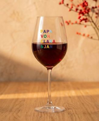 Weinglas Papa von bunten Vornamen - Papa-Geschenke, Aperitif, Hochzeit
