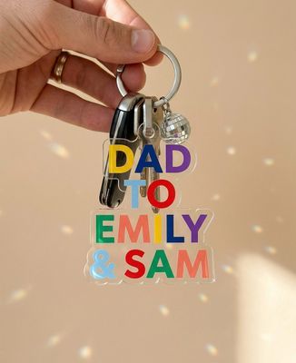 Key ring Daddy of colorful names - Gifts for Dad
