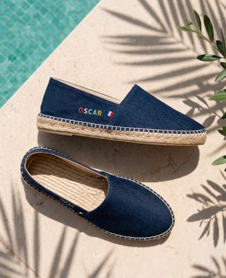 Espadrille Custom embroidered multicolored text
