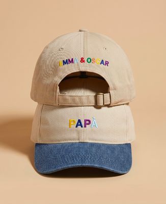 Cap Nome papà ricamato multicolore - Regali per papà