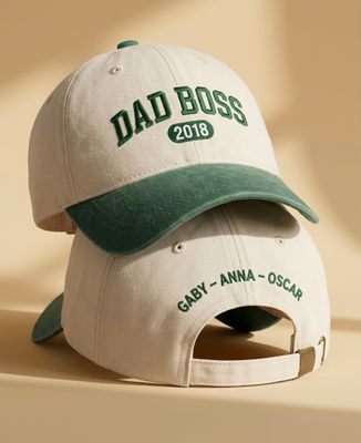 Pet DAD BOSS sinds Datum en voornamen op mouw (fluweeleffect) - Geschenken voor papa