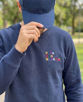 Sweatshirt Mann Papa von Tiernamen mit gestickter Pfote - Papa-Geschenke, Geschenke Mama, Tiere