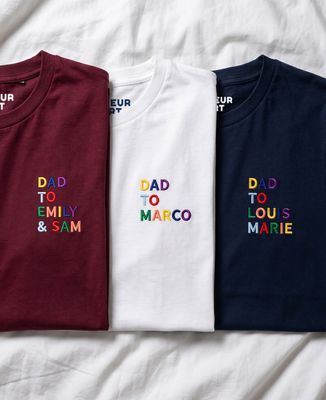 Men's T-Shirt Embroidered multicolored name daddy - Gifts for Dad