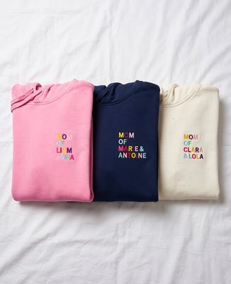 Women's Hoodie Multicolored embroidered name mummy - Gifts for Dad