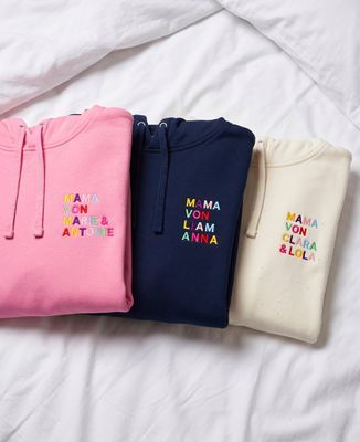 Hoodie Frauen Mutter der Namen mehrfarbig bestickt - Papa-Geschenke