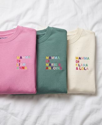 Felpa donna Mummia con nome ricamato multicolore - Regali per papà