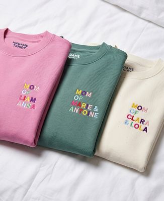 Women's sweatshirt Multicolored embroidered name mummy - Gifts for Dad