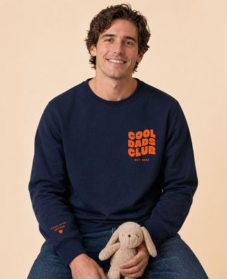 Sweatshirt homme Cool dad club et prénoms sur la manche (Velours)