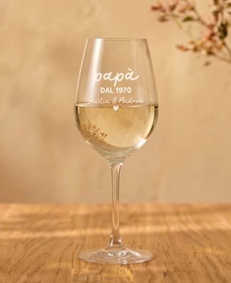 Bicchiere da vino Papà dalla data e nomi dei figli - Regali per papà, Regali per la mamma, Aperitivo, Matrimonio