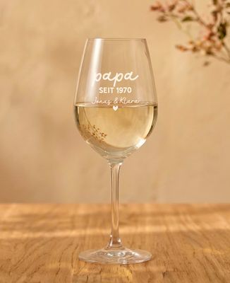 Weinglas Vater seit Datum und Vornamen der Kinder - Papa-Geschenke, Geschenke Mama, Aperitif, Hochzeit