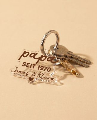 Schlüsselanhänger Vater seit Datum und Vornamen der Kinder - Papa-Geschenke, Geschenke Mama
