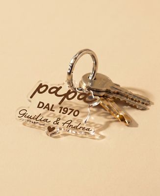 Portachiavi Papà dalla data e nomi dei figli - Regali per papà, Regali per la mamma