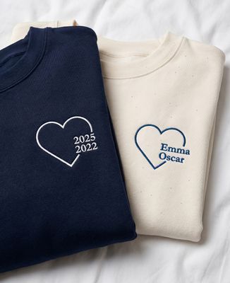 Men's sweatshirt Hearts with children's first names or birth years - Gifts for Dad, Mom's gifts