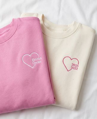 Women's sweatshirt Hearts with children's first names or birth years - Gifts for Dad, Mom's gifts