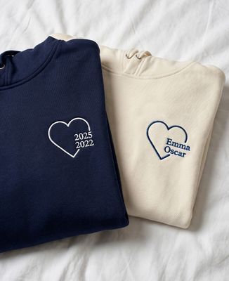 Women's Hoodie Hearts with children's first names or birth years - Gifts for Dad, Mom's gifts